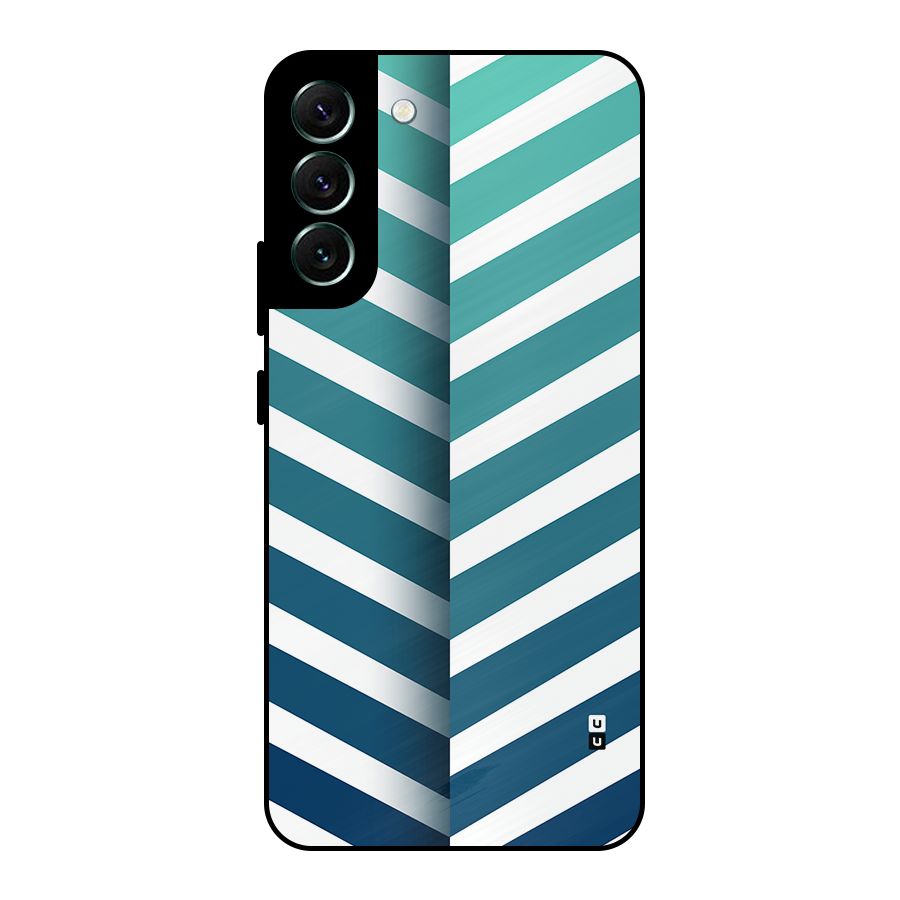 Awesome Angular Stripes Metal Back Case for Galaxy S22 Plus 5G