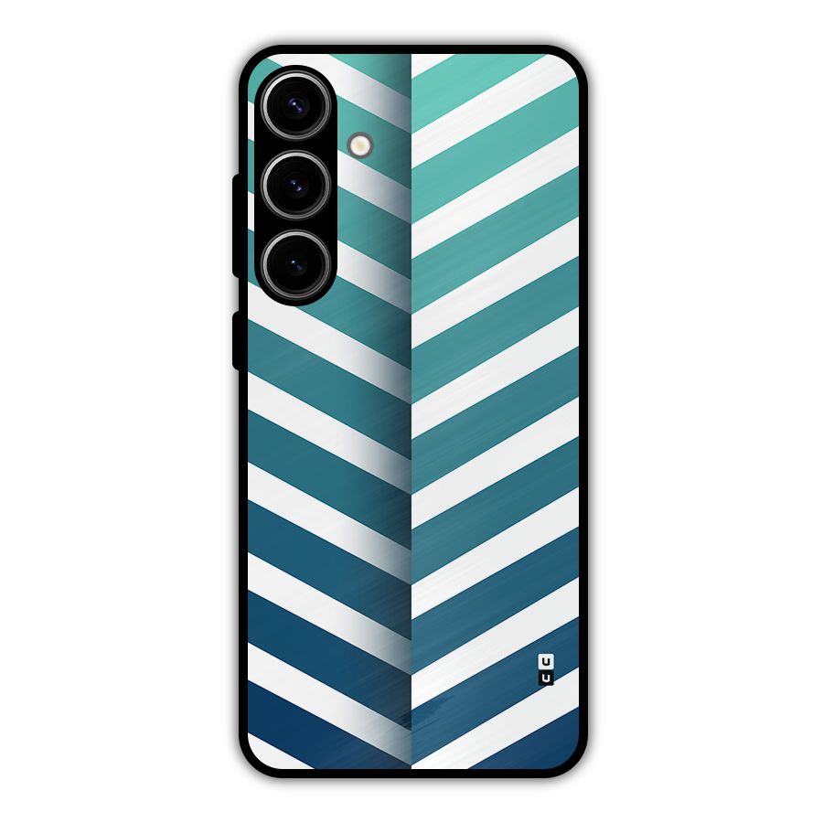 Awesome Angular Stripes Metal Back Case for Galaxy S24 Plus