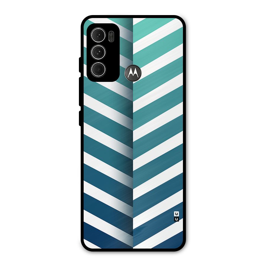 Awesome Angular Stripes Metal Back Case for Moto G60