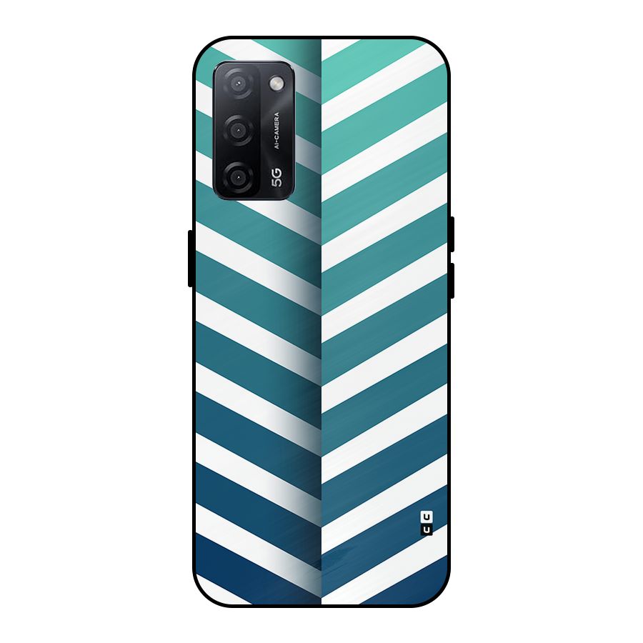 Awesome Angular Stripes Metal Back Case for Oppo A53s 5G