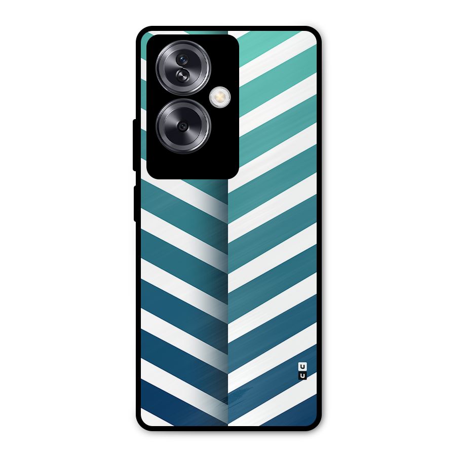 Awesome Angular Stripes Metal Back Case for Oppo A79 5G
