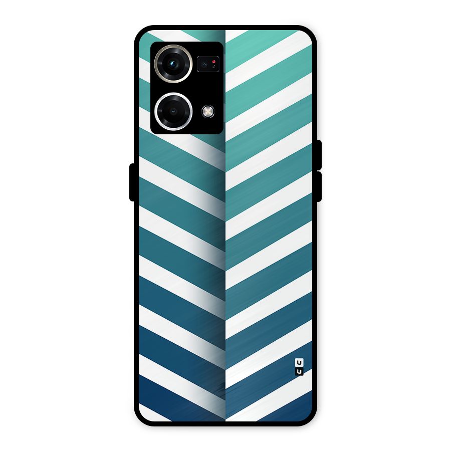 Awesome Angular Stripes Metal Back Case for Oppo F21 Pro 4G