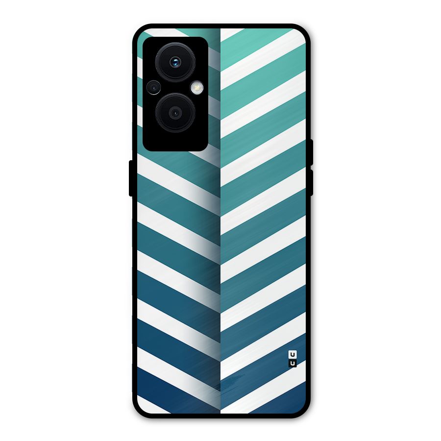 Awesome Angular Stripes Metal Back Case for Oppo F21 Pro 5G