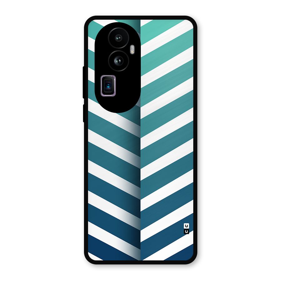 Awesome Angular Stripes Metal Back Case for Oppo Reno10 Pro Plus