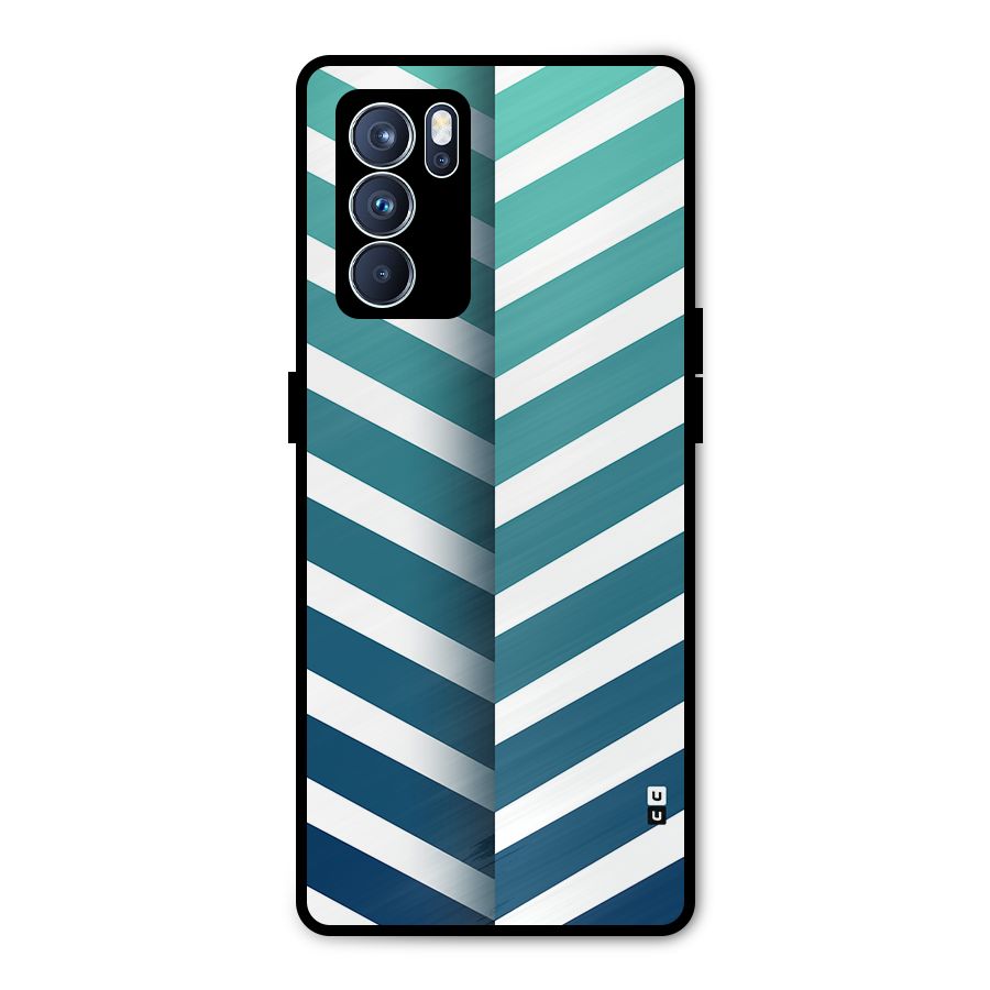 Awesome Angular Stripes Metal Back Case for Oppo Reno6 Pro 5G