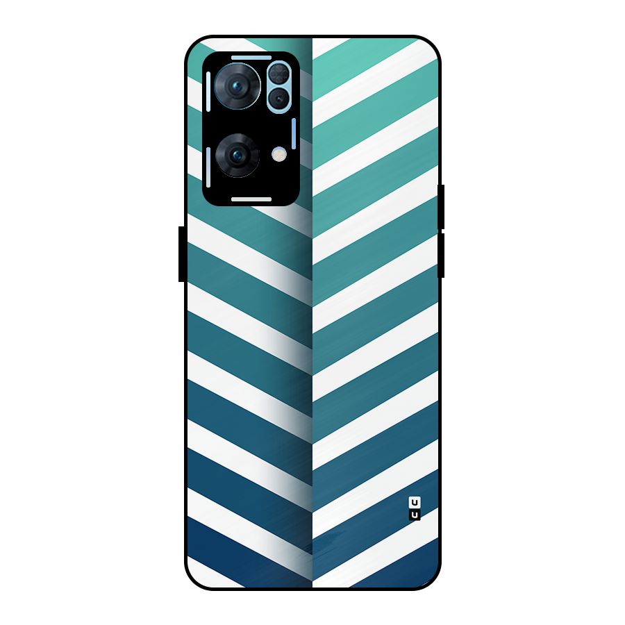 Awesome Angular Stripes Metal Back Case for Oppo Reno7 Pro 5G