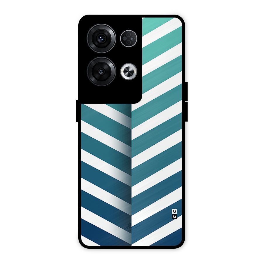Awesome Angular Stripes Metal Back Case for Oppo Reno8 Pro 5G