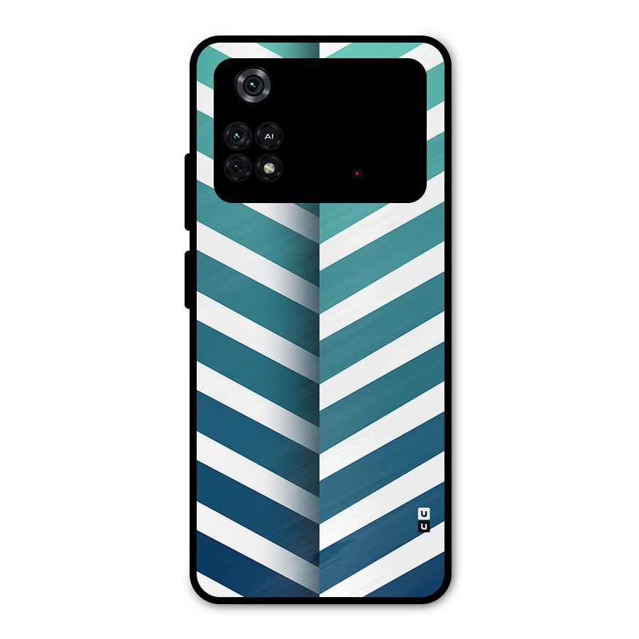 Awesome Angular Stripes Metal Back Case for Poco M4 Pro 4G