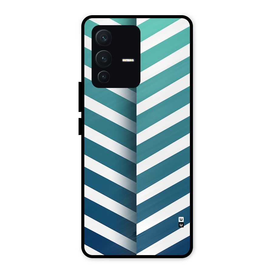 Awesome Angular Stripes Metal Back Case for Vivo V23 5G
