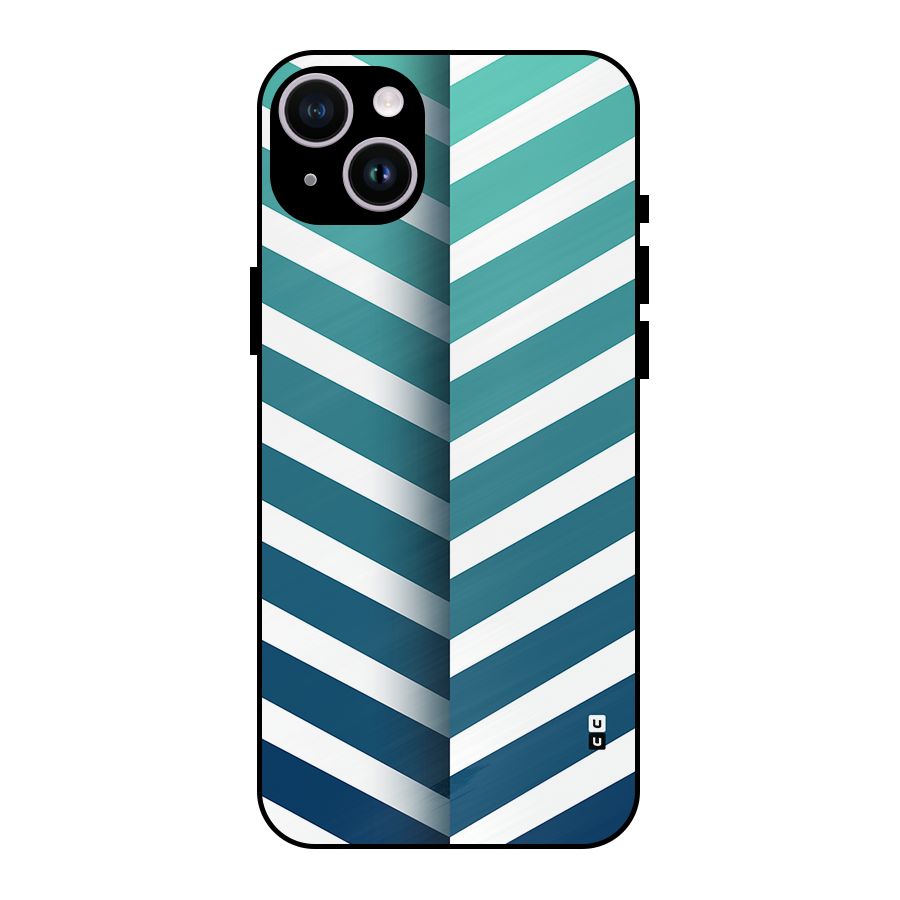 Awesome Angular Stripes Metal Back Case for iPhone 14 Plus