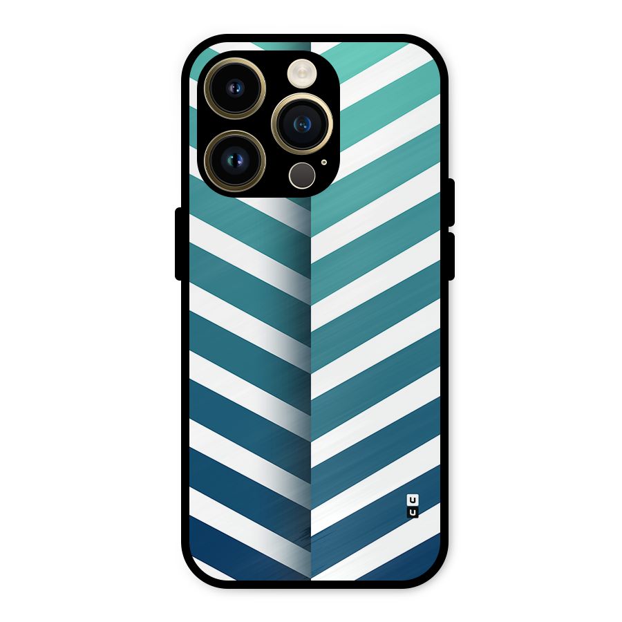 Awesome Angular Stripes Metal Back Case for iPhone 14 Pro