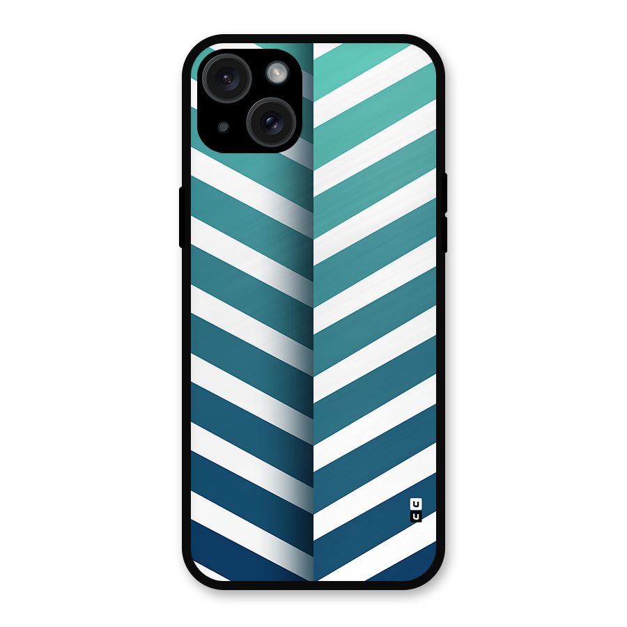 Awesome Angular Stripes Metal Back Case for iPhone 15 Plus