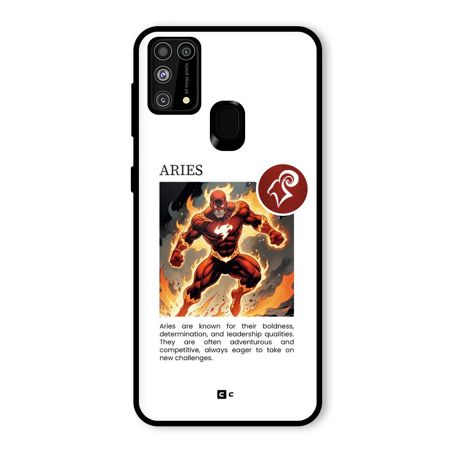 Awesome Aries Glass Back Case for Galaxy F41