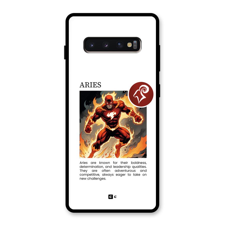 Awesome Aries Glass Back Case for Galaxy S10 Plus