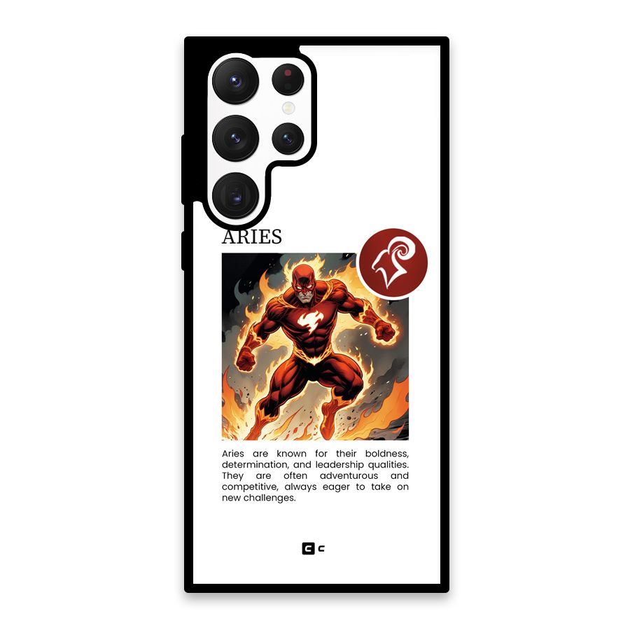 Awesome Aries Glass Back Case for Galaxy S22 Ultra 5G