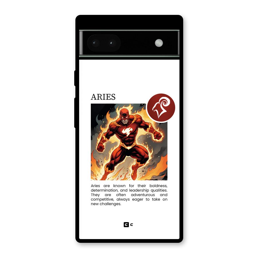 Awesome Aries Glass Back Case for Google Pixel 6a