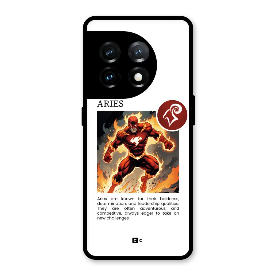 Awesome Aries Glass Back Case for OnePlus 11