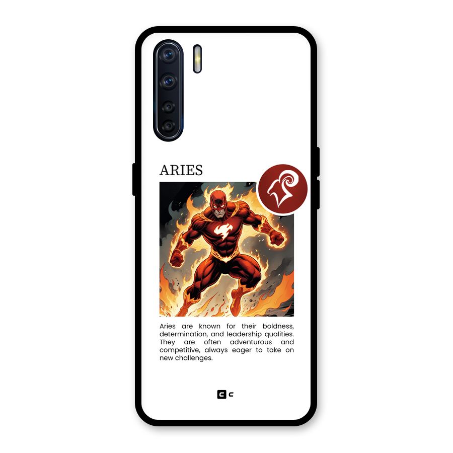 Awesome Aries Glass Back Case for Oppo F15