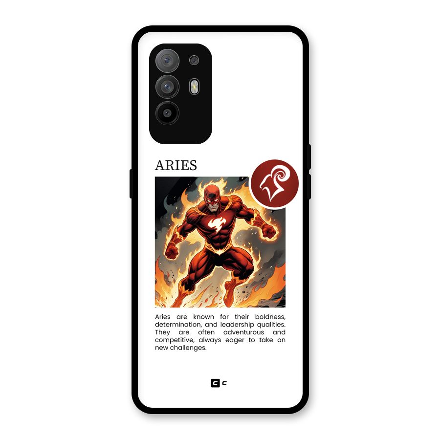 Awesome Aries Glass Back Case for Oppo F19 Pro Plus 5G