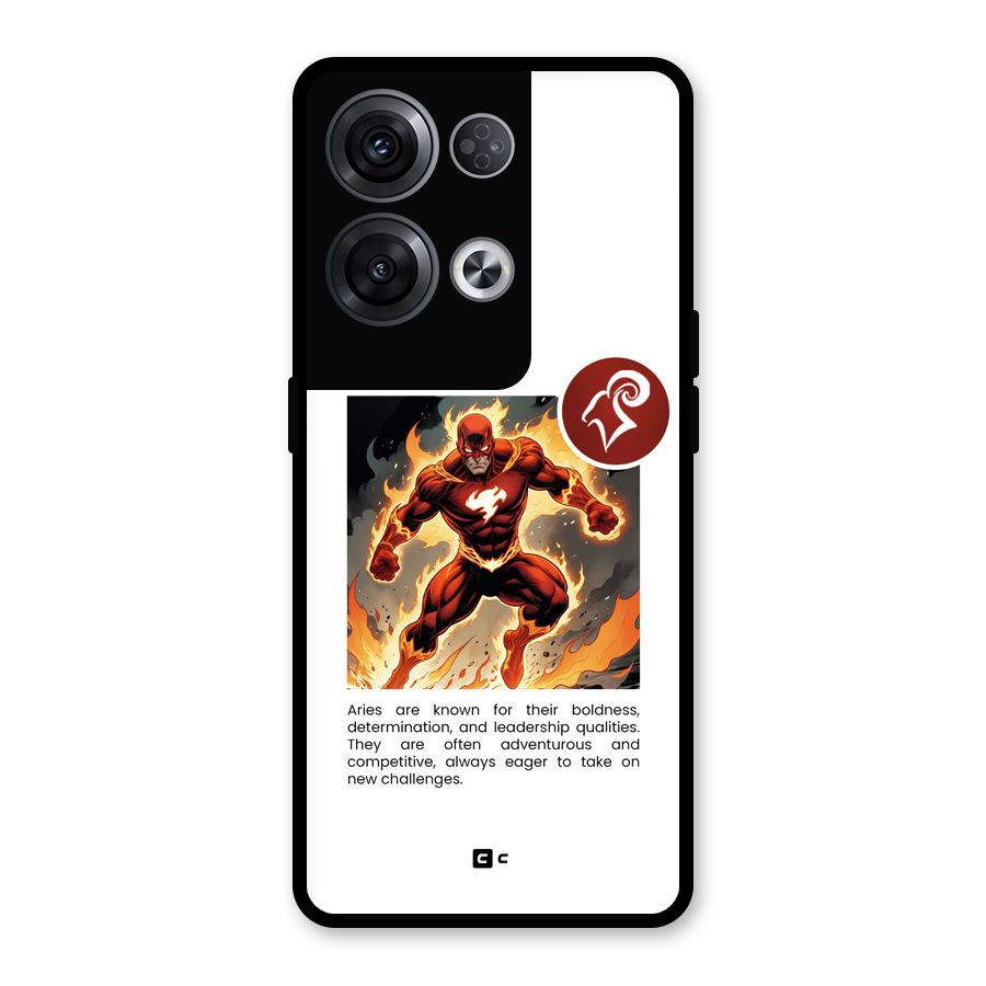Awesome Aries Glass Back Case for Oppo Reno8 Pro 5G