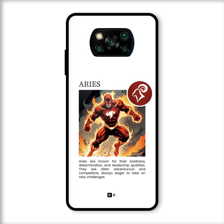 Awesome Aries Glass Back Case for Poco X3