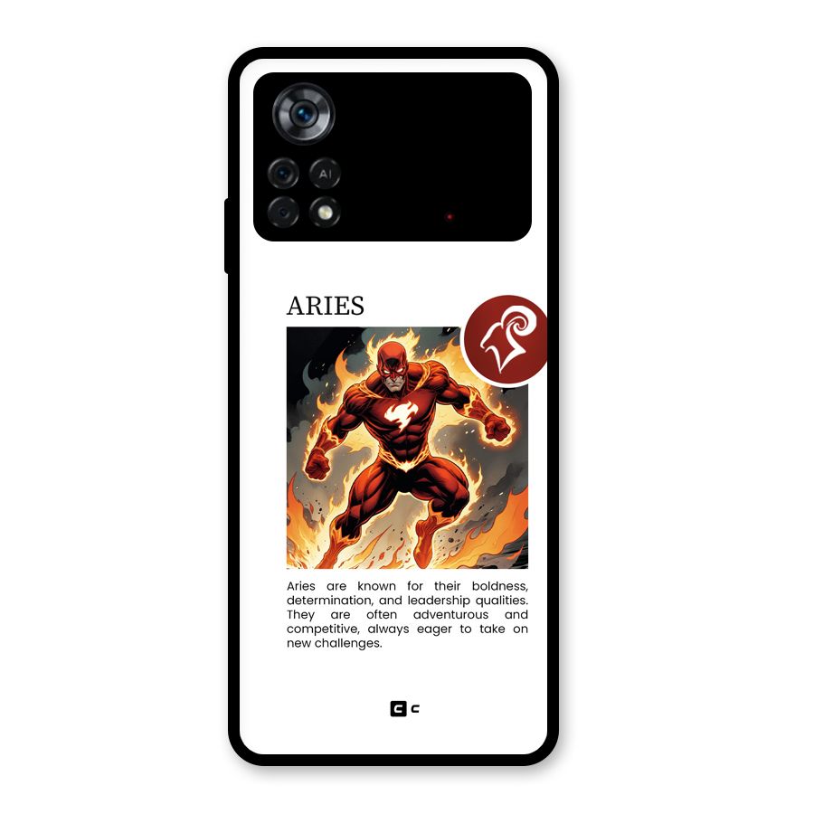 Awesome Aries Glass Back Case for Poco X4 Pro 5G
