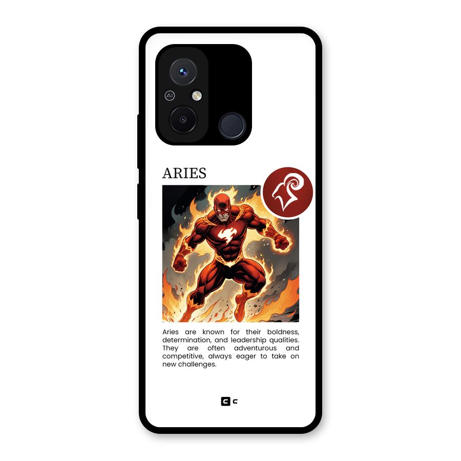 Awesome Aries Glass Back Case for Redmi 12C