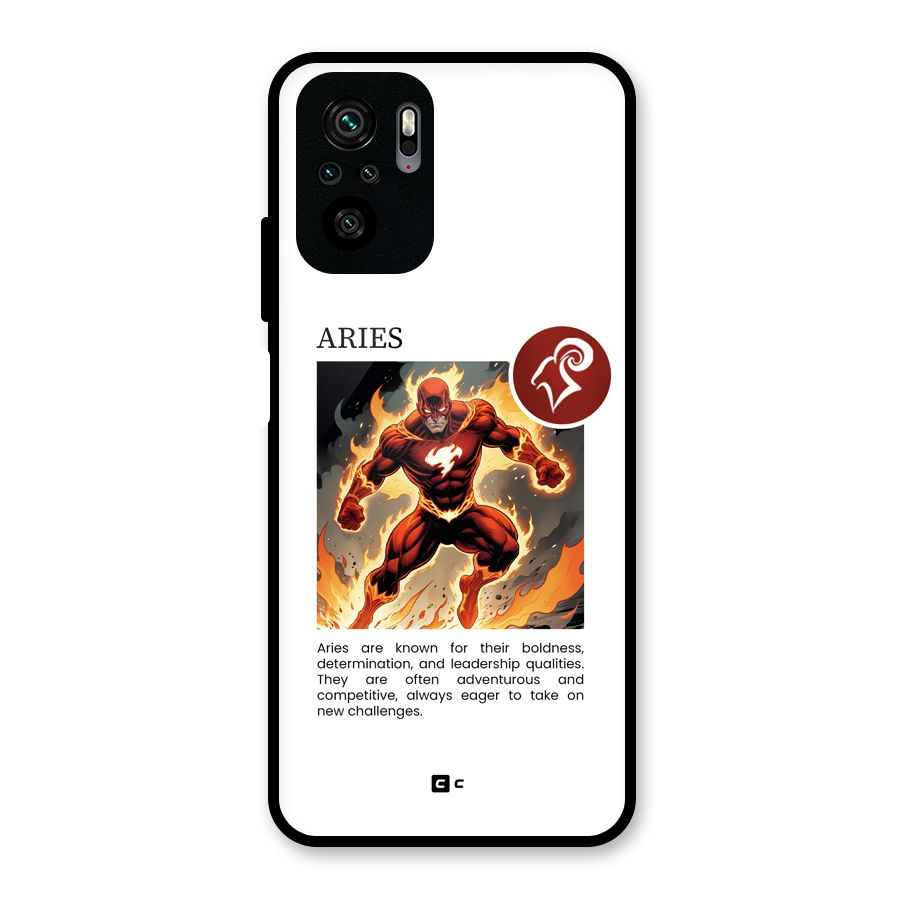 Awesome Aries Glass Back Case for Redmi Note 10S