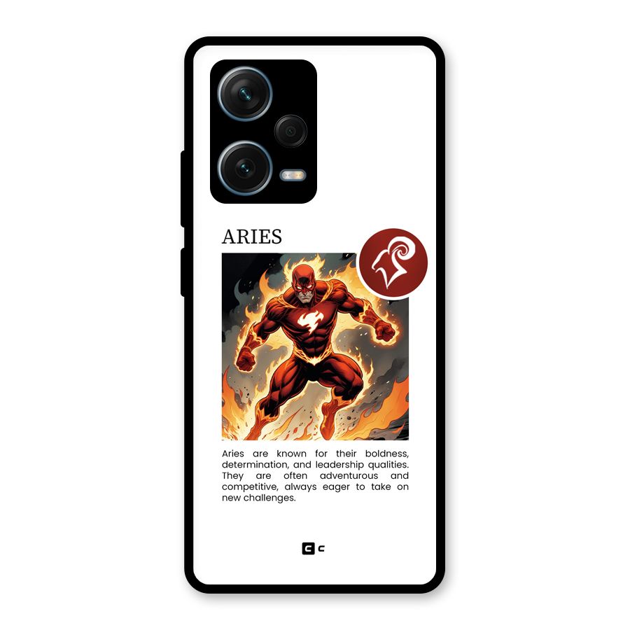 Awesome Aries Glass Back Case for Redmi Note 12 Pro Plus 5G