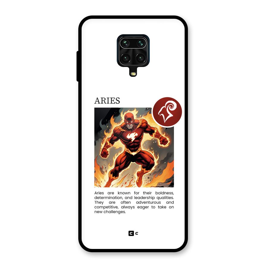 Awesome Aries Glass Back Case for Redmi Note 9 Pro