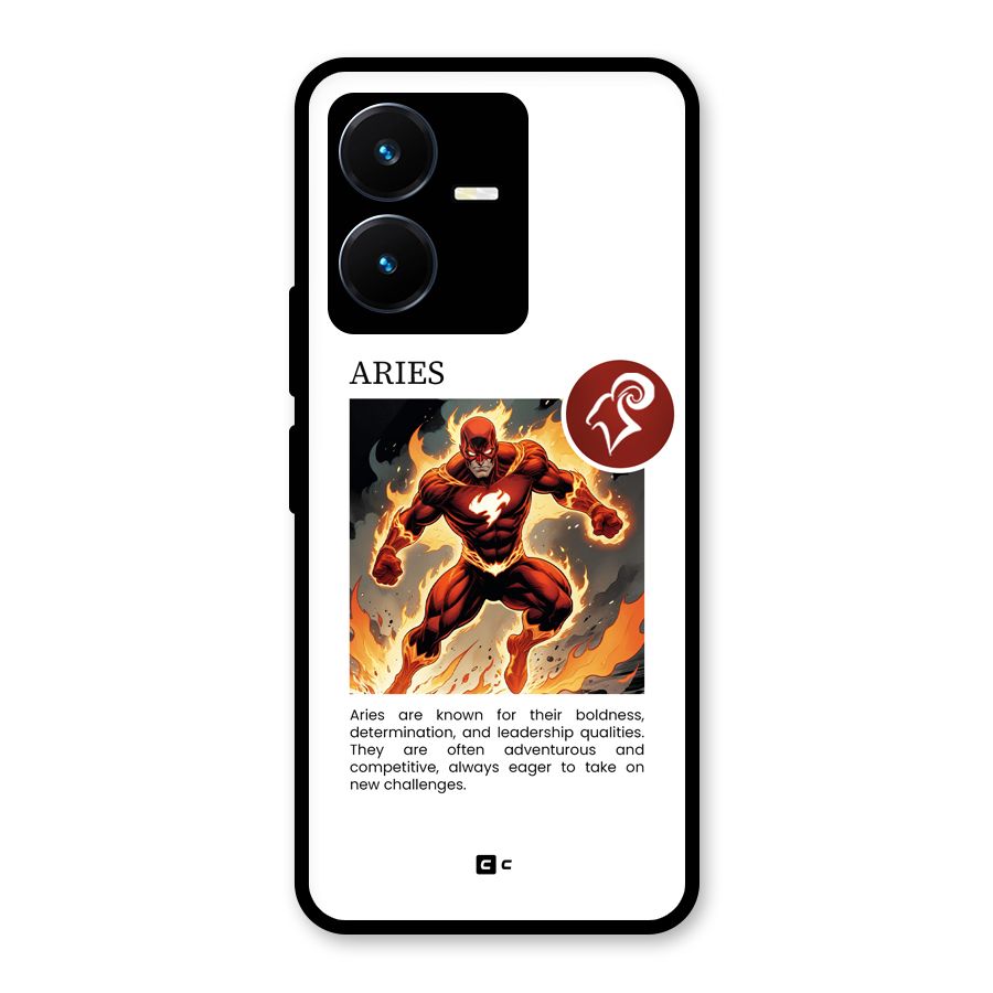 Awesome Aries Glass Back Case for Vivo Y22
