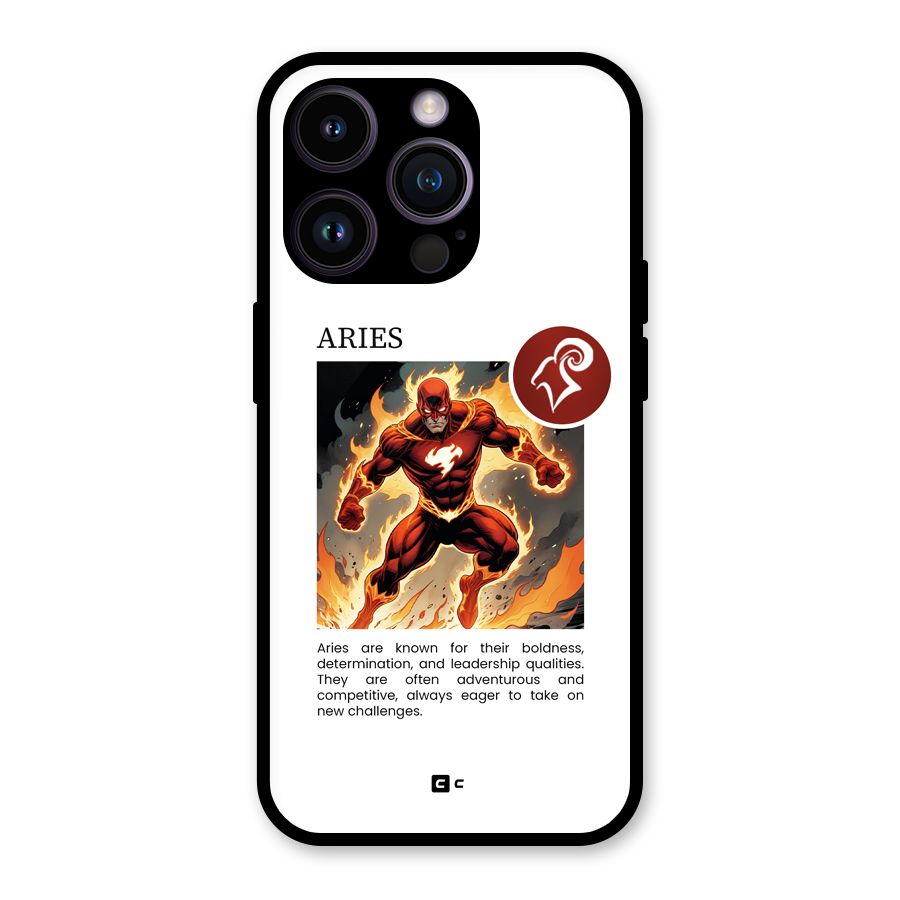 Awesome Aries Glass Back Case for iPhone 14 Pro