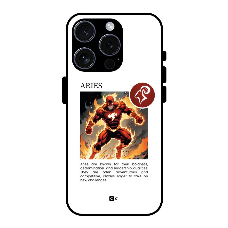 Awesome Aries Glass Back Case for iPhone 15 Pro