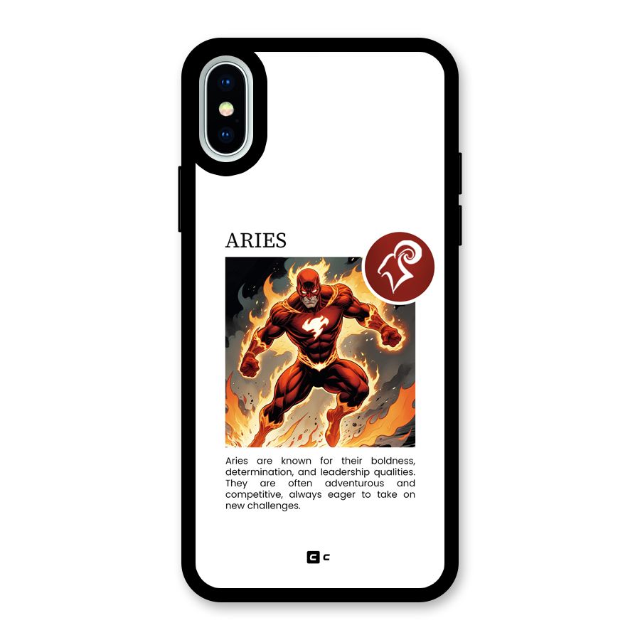 Awesome Aries Glass Back Case for iPhone XS