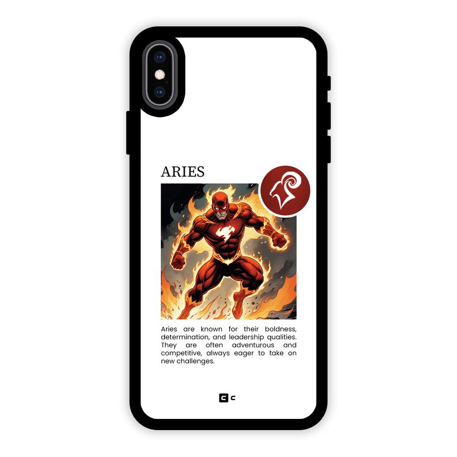 Awesome Aries Glass Back Case for iPhone XS Max