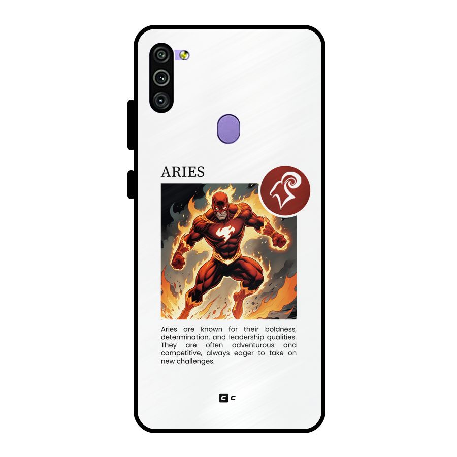 Awesome Aries Metal Back Case for Galaxy M11