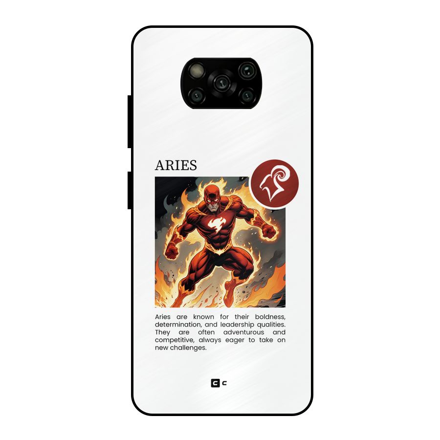 Awesome Aries Metal Back Case for Poco X3