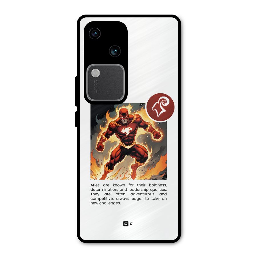 Awesome Aries Metal Back Case for Vivo V30 Pro