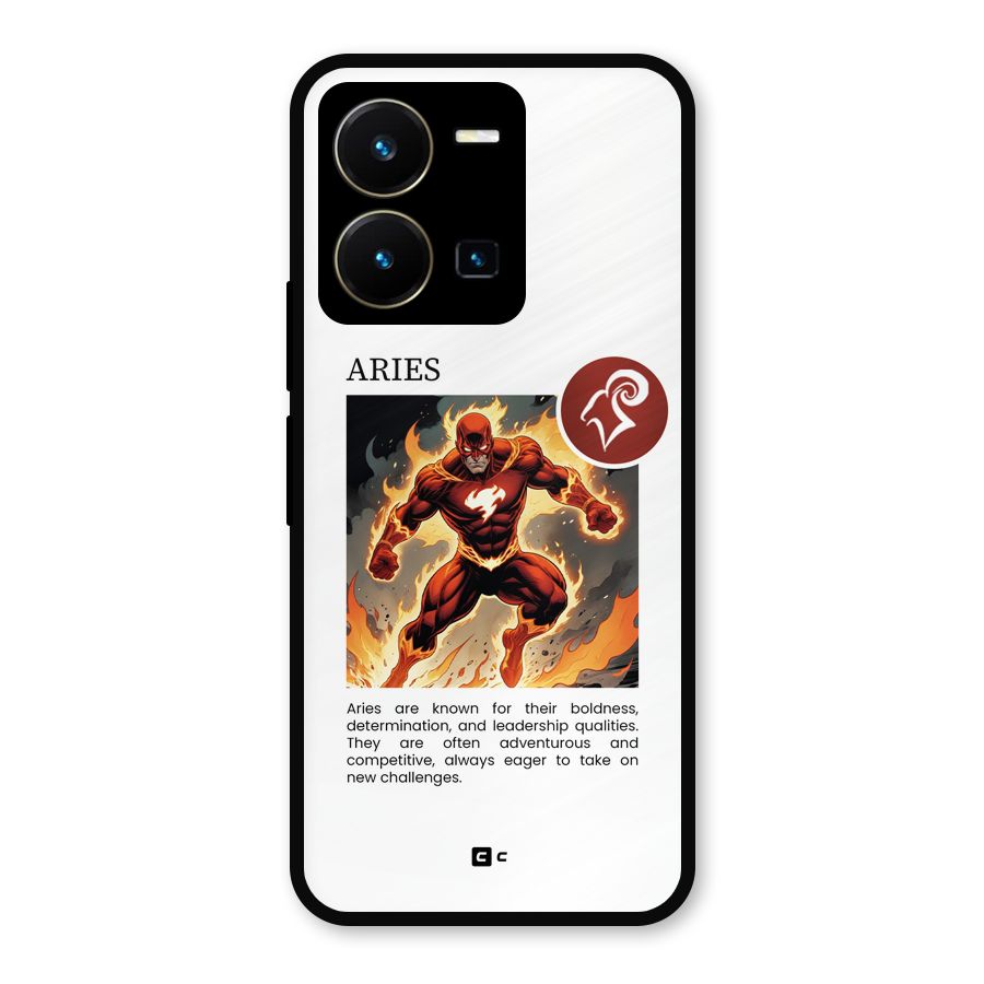 Awesome Aries Metal Back Case for Vivo Y35