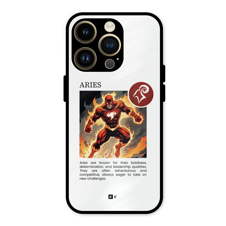 Awesome Aries Metal Back Case for iPhone 14 Pro