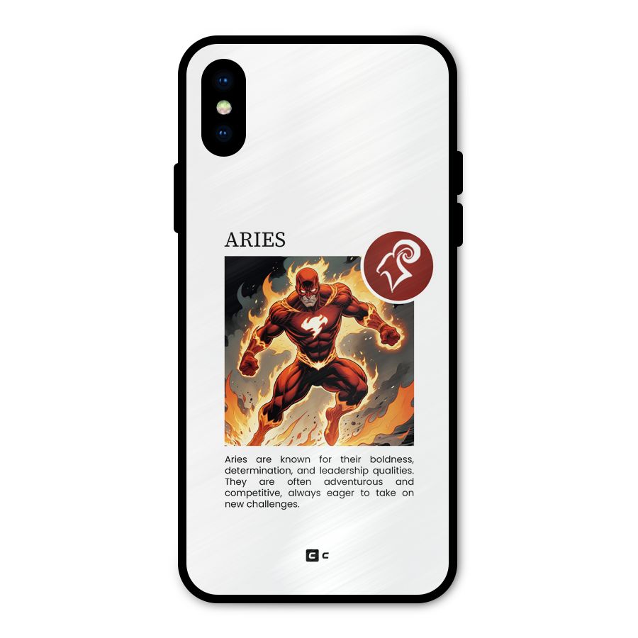 Awesome Aries Metal Back Case for iPhone XS