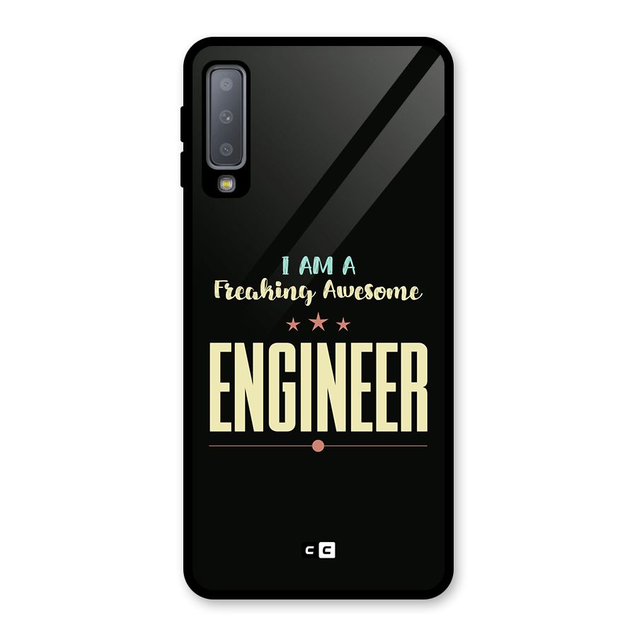 Awesome Engineer Glass Back Case for Galaxy A7 (2018)
