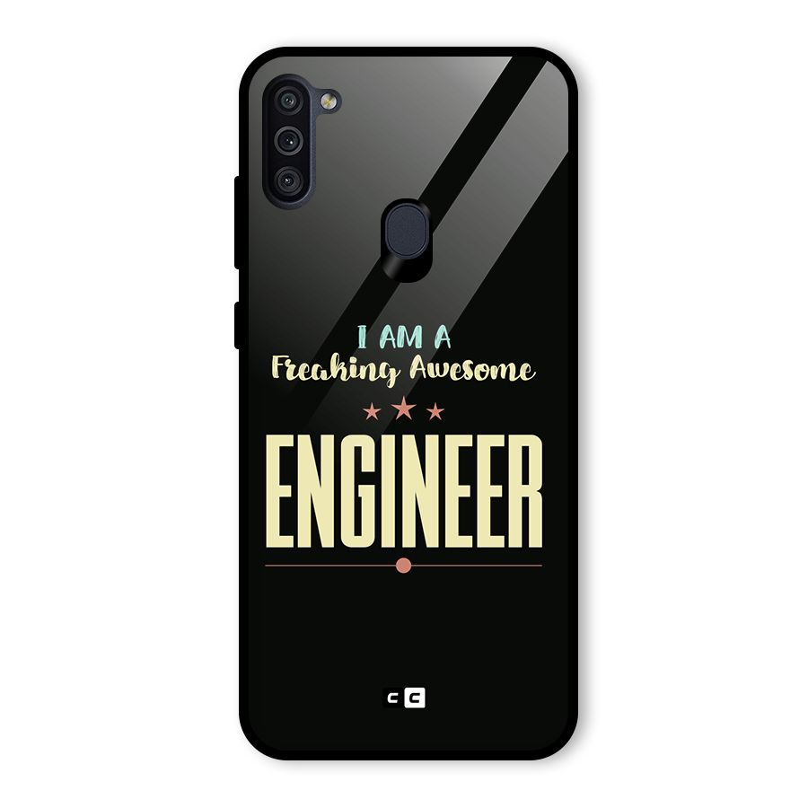 Awesome Engineer Glass Back Case for Galaxy M11