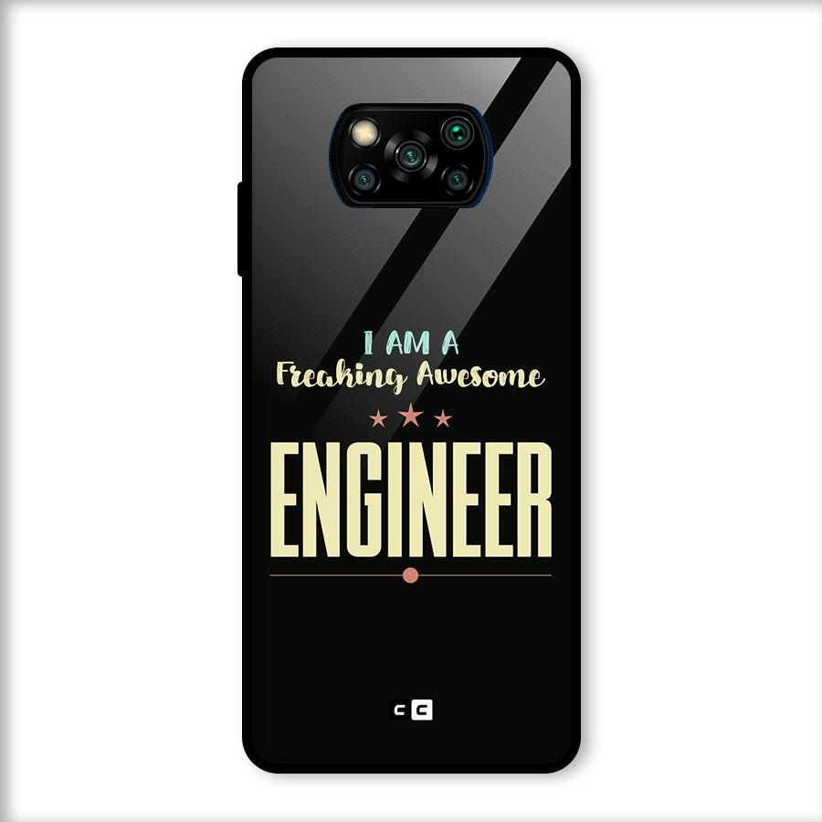Awesome Engineer Glass Back Case for Poco X3