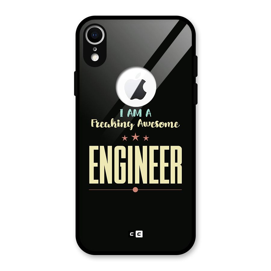 Awesome Engineer Glass Back Case for iPhone XR Logo Cut