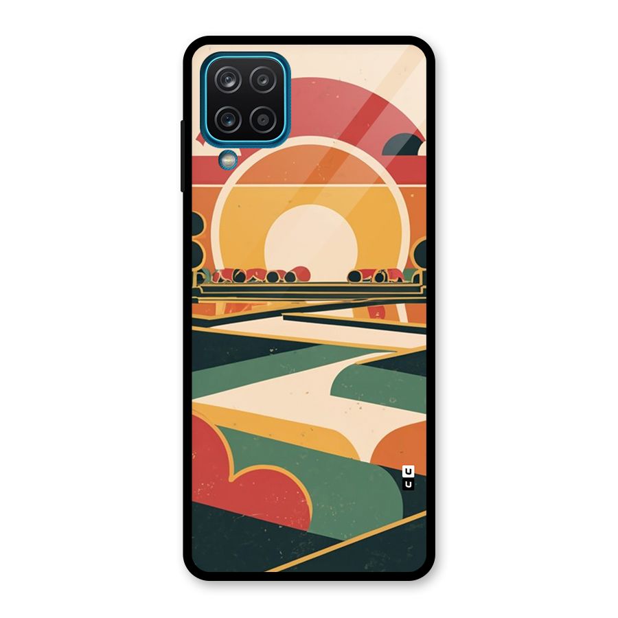 Awesome Geomatric Art Glass Back Case for Galaxy A12