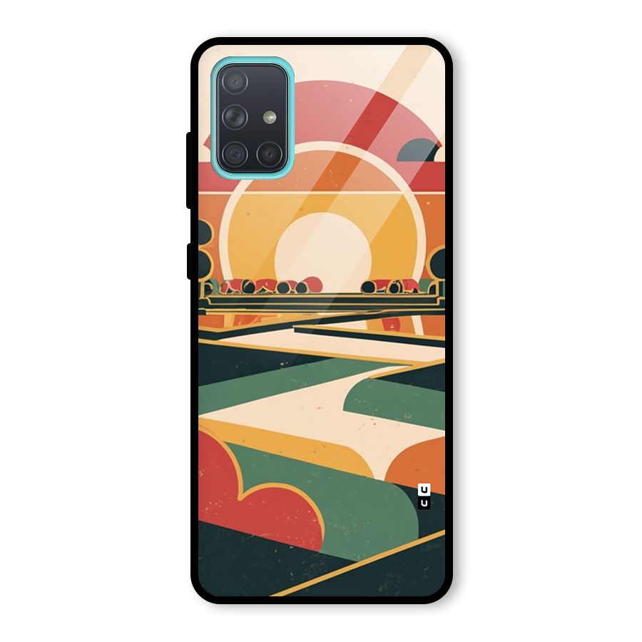 Awesome Geomatric Art Glass Back Case for Galaxy A71