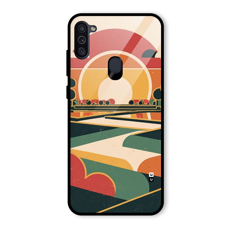 Awesome Geomatric Art Glass Back Case for Galaxy M11