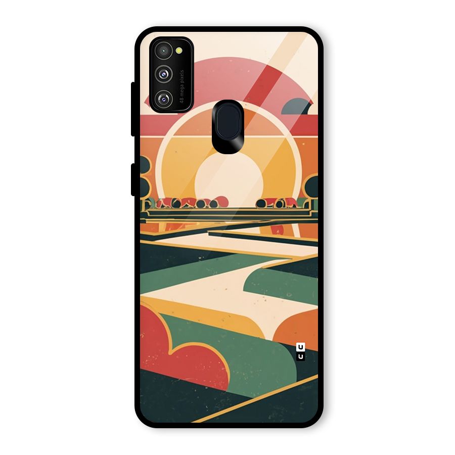 Awesome Geomatric Art Glass Back Case for Galaxy M30s