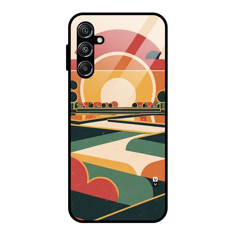 Awesome Geomatric Art Glass Back Case for Galaxy M34 5G